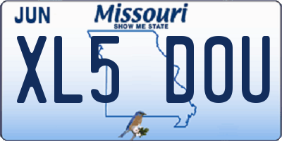 MO license plate XL5D0U