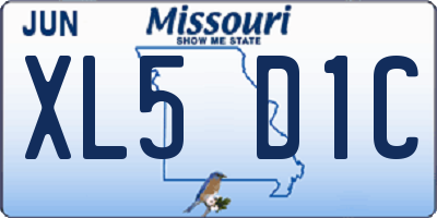 MO license plate XL5D1C