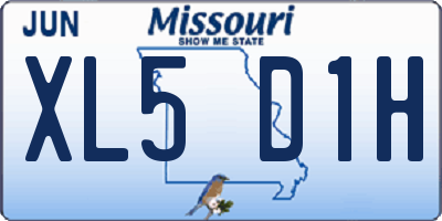 MO license plate XL5D1H