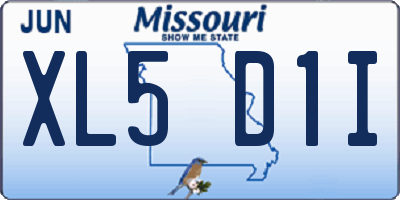 MO license plate XL5D1I