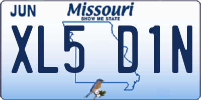 MO license plate XL5D1N