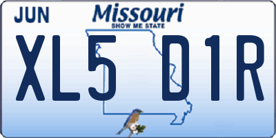 MO license plate XL5D1R