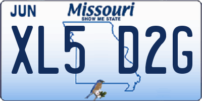 MO license plate XL5D2G