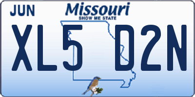 MO license plate XL5D2N