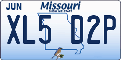MO license plate XL5D2P