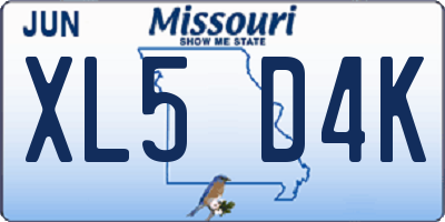 MO license plate XL5D4K