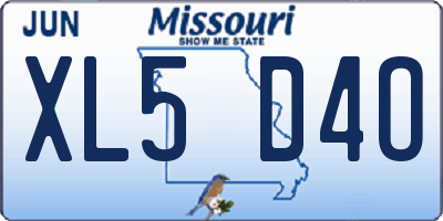 MO license plate XL5D4O