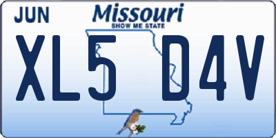 MO license plate XL5D4V