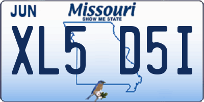 MO license plate XL5D5I