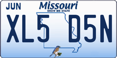 MO license plate XL5D5N