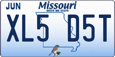 MO license plate XL5D5T
