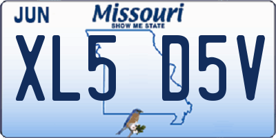 MO license plate XL5D5V