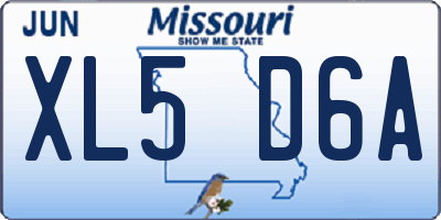 MO license plate XL5D6A