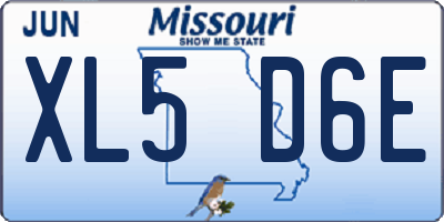 MO license plate XL5D6E