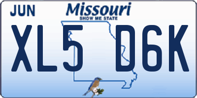 MO license plate XL5D6K