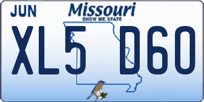 MO license plate XL5D6O