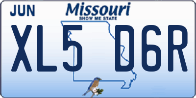 MO license plate XL5D6R