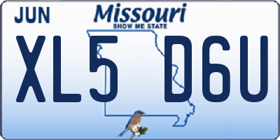 MO license plate XL5D6U