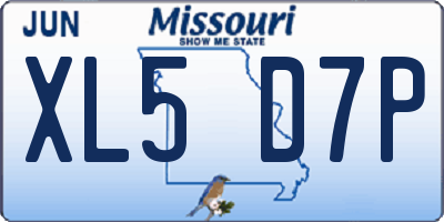 MO license plate XL5D7P
