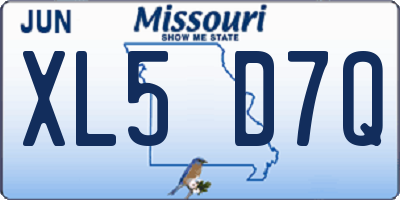 MO license plate XL5D7Q