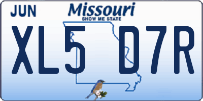 MO license plate XL5D7R