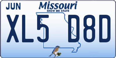 MO license plate XL5D8D