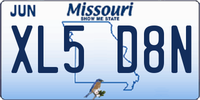 MO license plate XL5D8N
