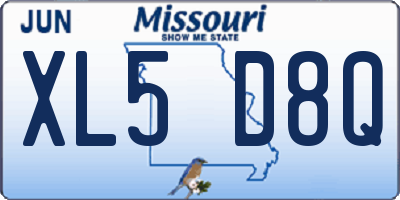 MO license plate XL5D8Q
