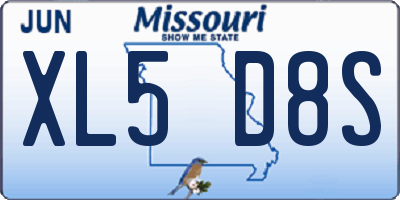 MO license plate XL5D8S