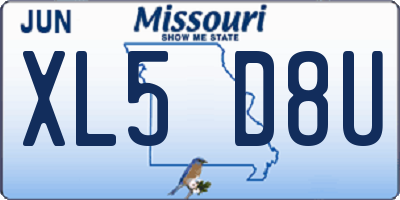 MO license plate XL5D8U