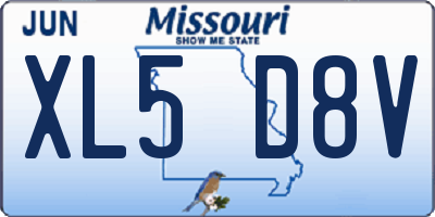 MO license plate XL5D8V