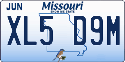 MO license plate XL5D9M
