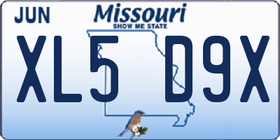 MO license plate XL5D9X