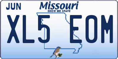 MO license plate XL5E0M