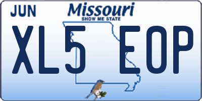 MO license plate XL5E0P