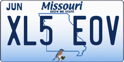 MO license plate XL5E0V