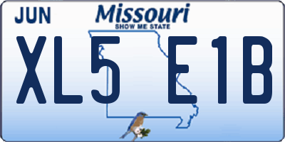MO license plate XL5E1B