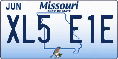 MO license plate XL5E1E