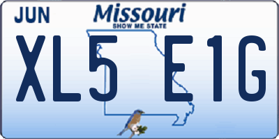 MO license plate XL5E1G