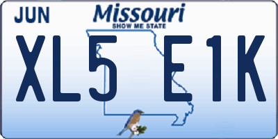 MO license plate XL5E1K