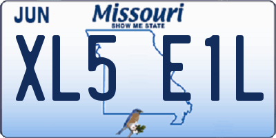 MO license plate XL5E1L