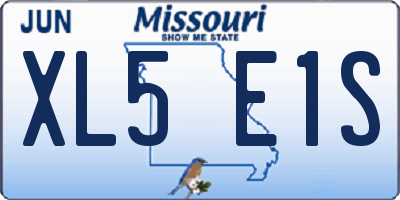 MO license plate XL5E1S