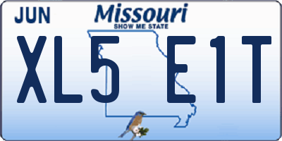MO license plate XL5E1T
