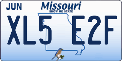 MO license plate XL5E2F