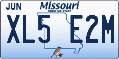 MO license plate XL5E2M
