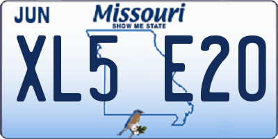 MO license plate XL5E2O
