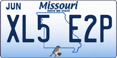 MO license plate XL5E2P