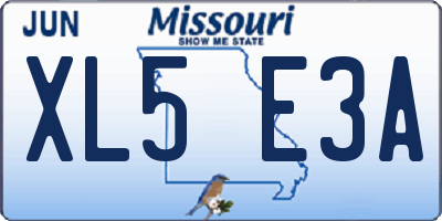 MO license plate XL5E3A