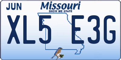 MO license plate XL5E3G
