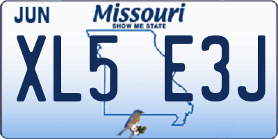 MO license plate XL5E3J